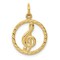 14K Gold Treble Clef Charm Music Note Pendant Jewelry 21mm x 15mm